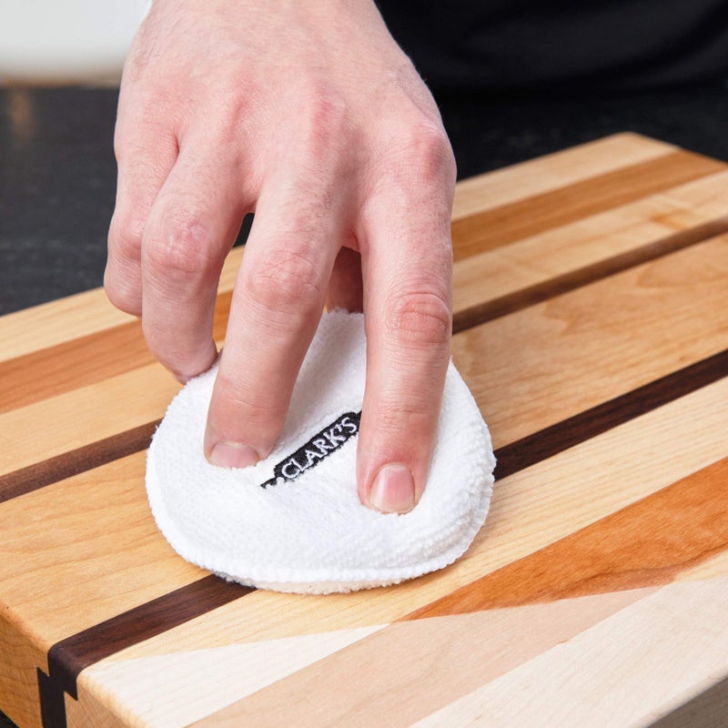 CLARK'S Buffing Pads for Cutting Boards (3 Pack) - Finishing Pads for Applying and Buffing Wax on Wood Surfaces, Boards and Countertops - Cutting Board Oil or Wax Applicator Pad - 3.5in Diameter - Image 2